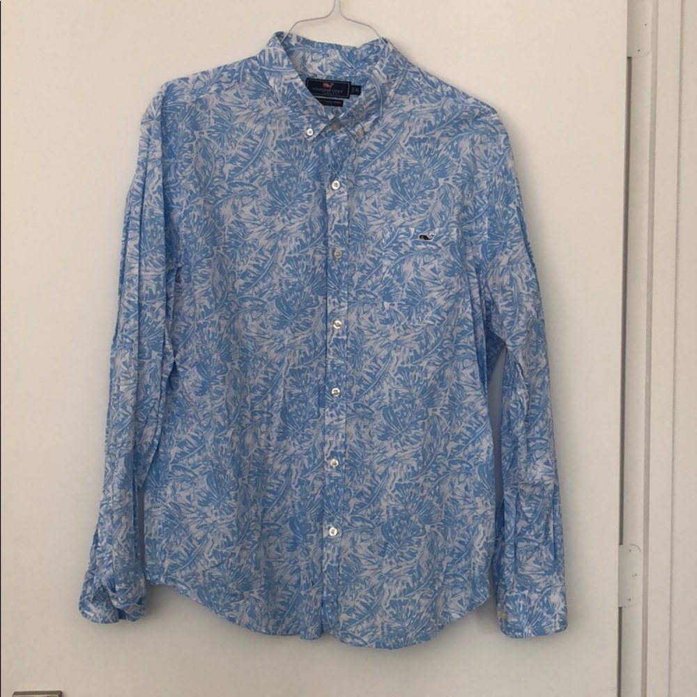 Vineyard Vines LS Tropical Leaf Button Down